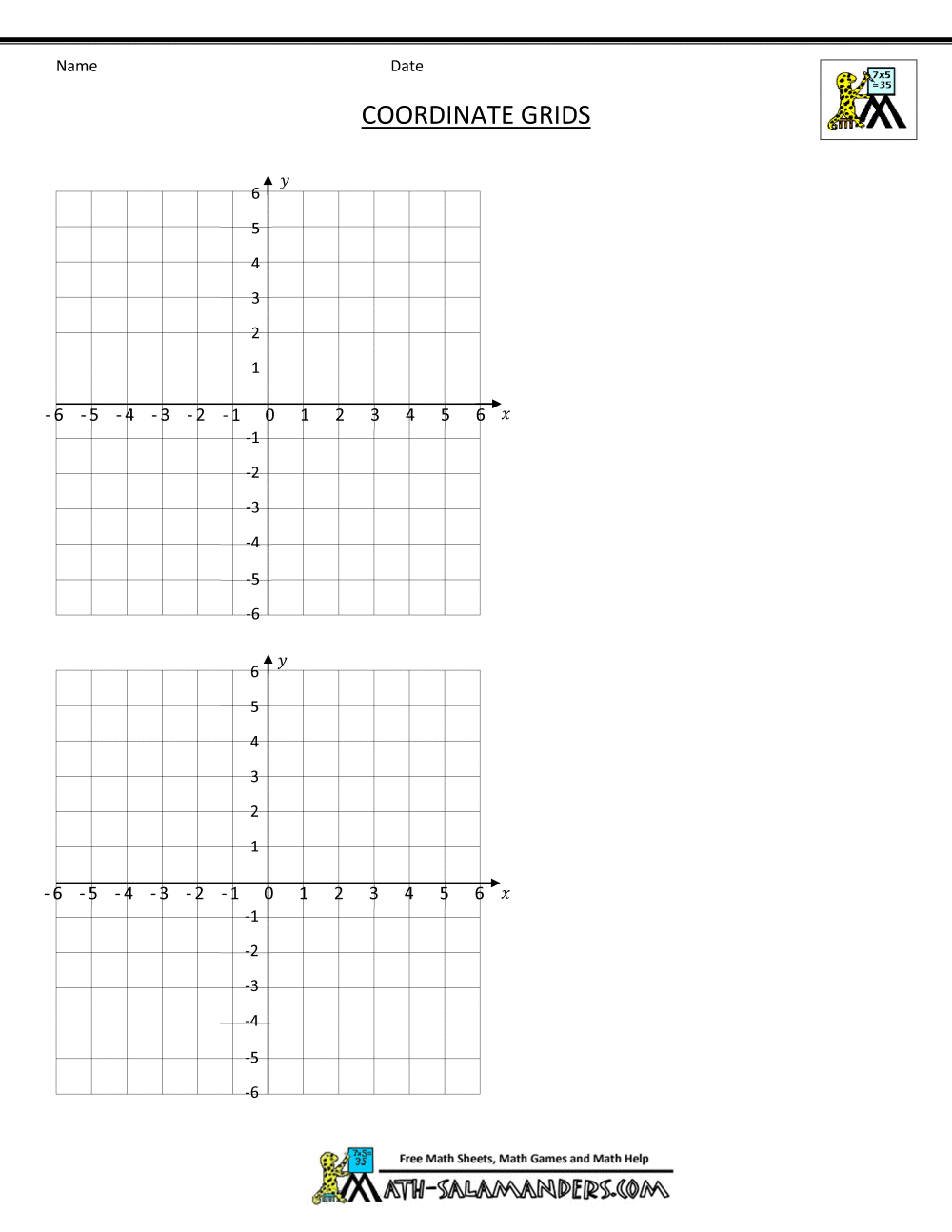 Coordinate Plane Grid