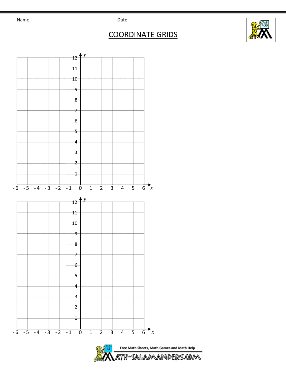 Coordinate Plane Grid Coordinate Plane Grid