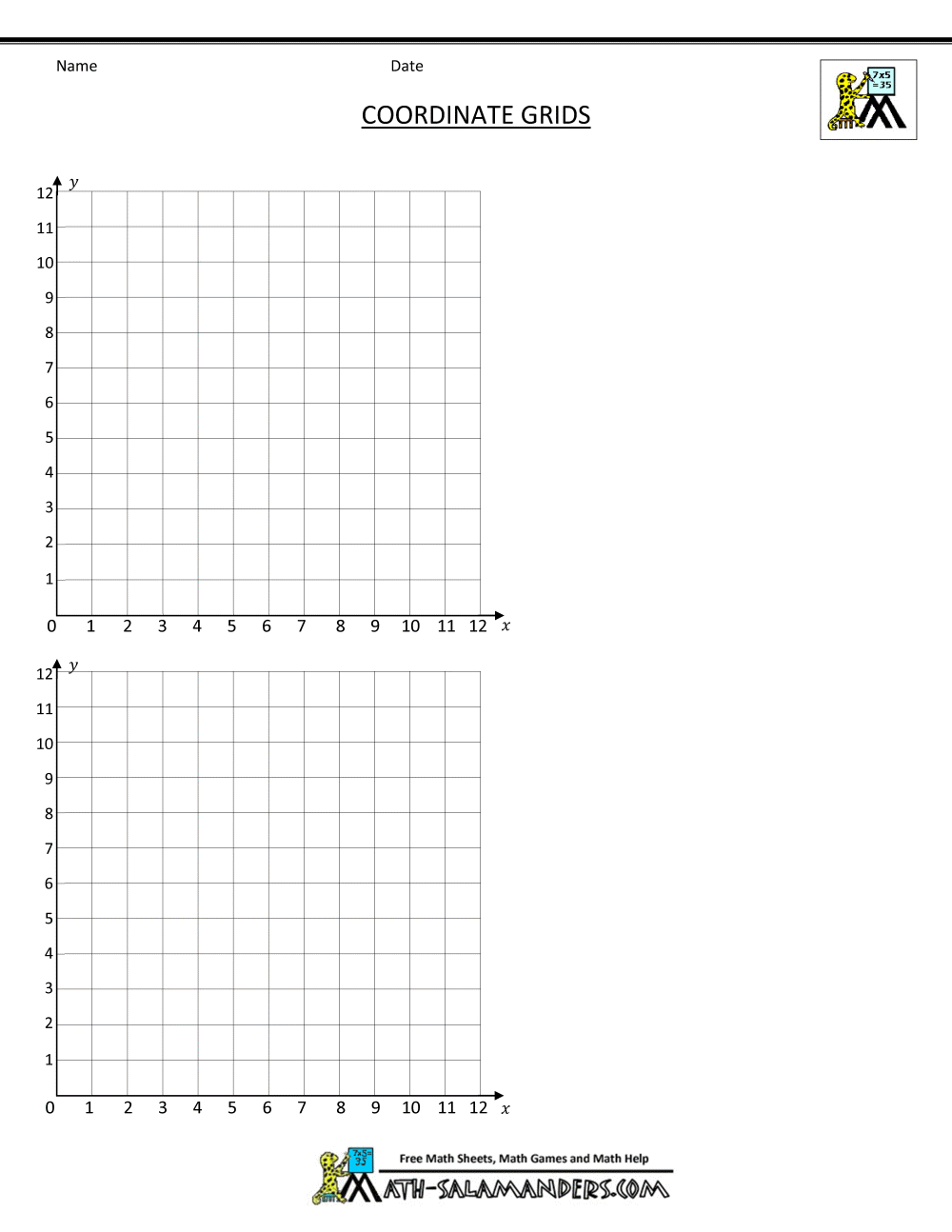 Coordinate Plane Grid