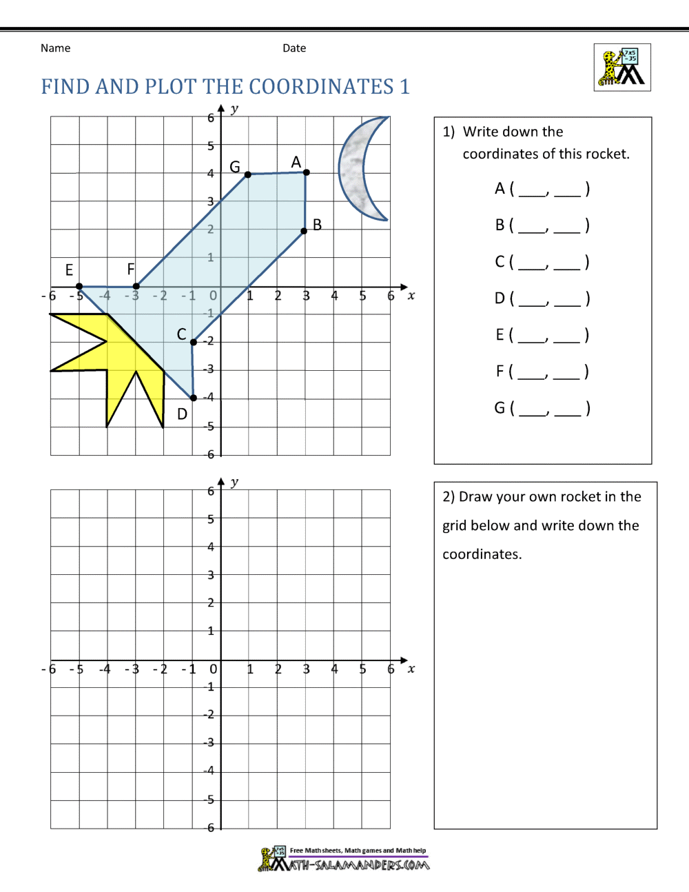 Coordinate Plane Worksheets 4 Quadrants