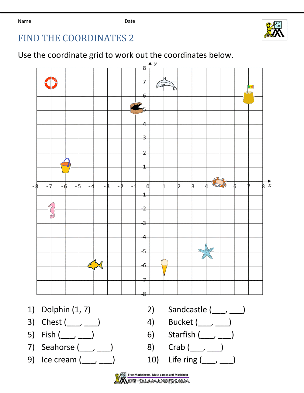 Coordinate Plane Graphing Activity Coordinate Plane Graphing Activity