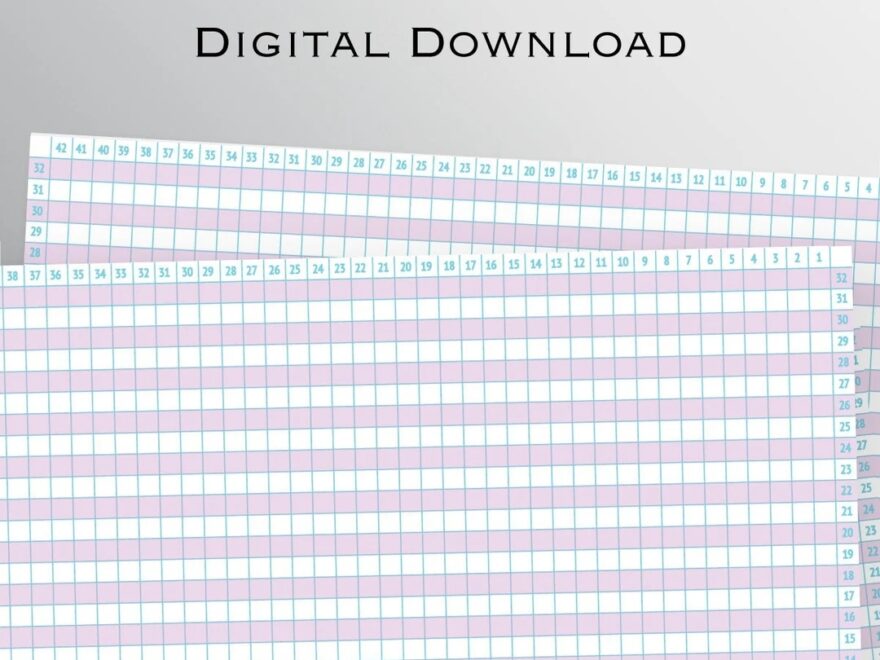 Crochet And Knitting Numbered Graph Paper Crochet Graph Paper For Patterns Two Colored Graph Paper Craft Supplies Cross stitch Etsy