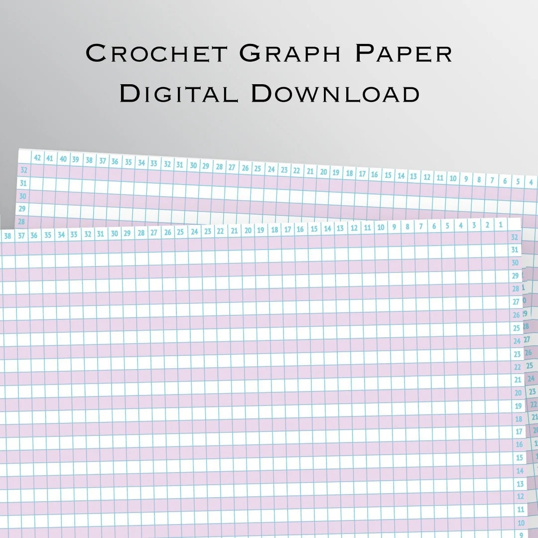Crochet And Knitting Numbered Graph Paper Crochet Graph Paper For Patterns Two Colored Graph Paper Craft Supplies Cross stitch Etsy