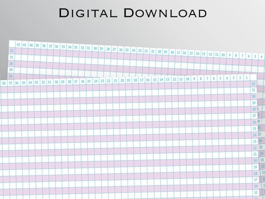 Crochet And Knitting Numbered Graph Paper Crochet Graph Paper For Patterns Two Colored Graph Paper Craft Supplies Cross stitch Etsy