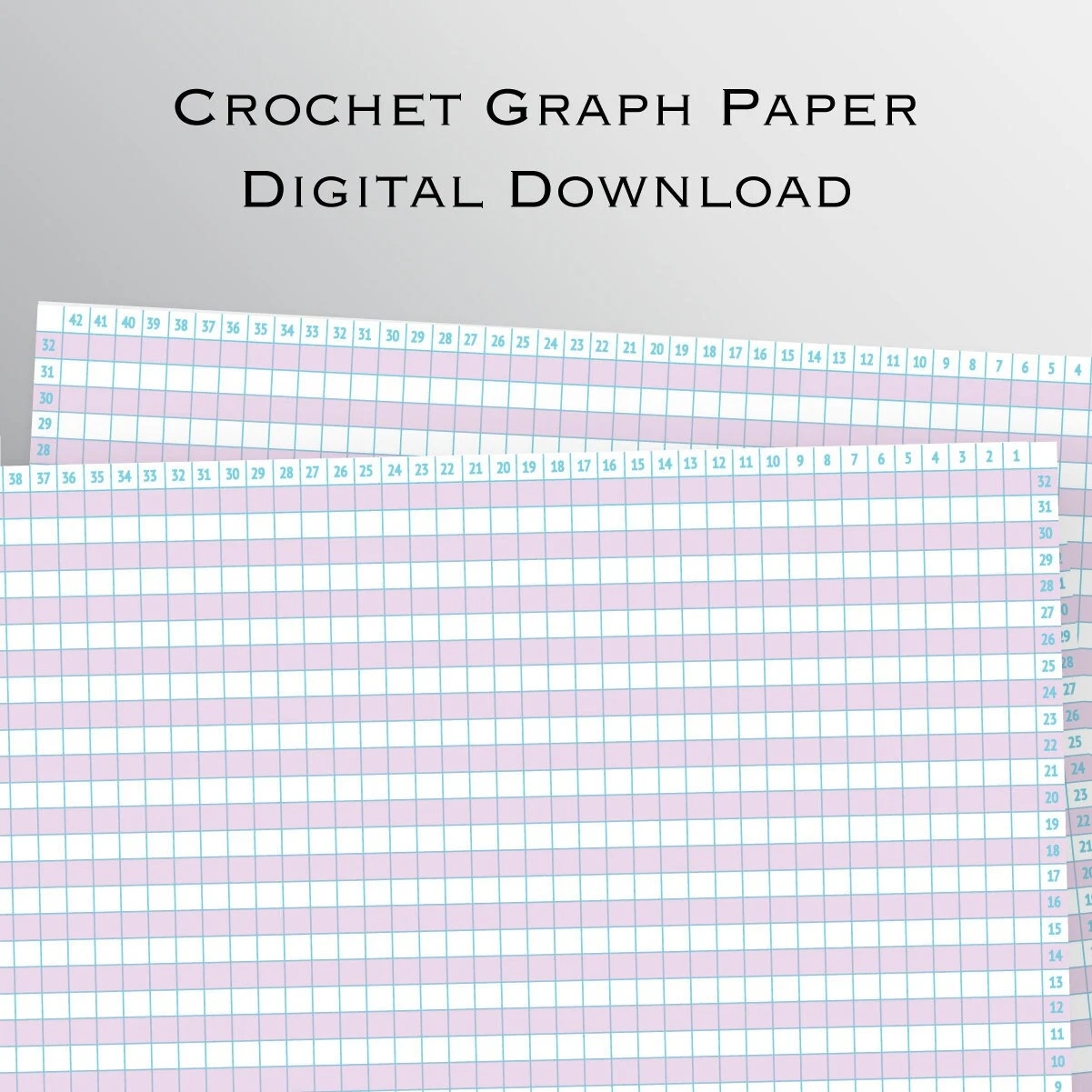 Crochet And Knitting Numbered Graph Paper Crochet Graph Paper For Patterns Two Colored Graph Paper Craft Supplies Cross stitch Etsy