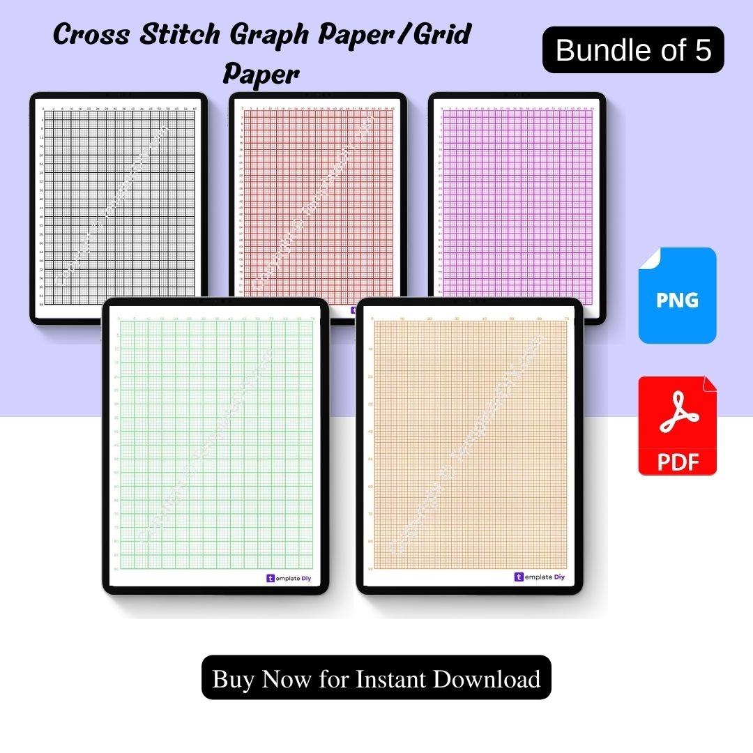 Cross Stitch Graph Paper Grid Paper Template Printable PDF