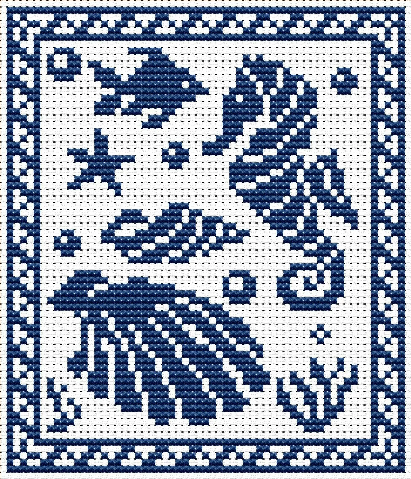 Cross Stitch Pattern Seahorse Pdf Chart Embroidery Stitch