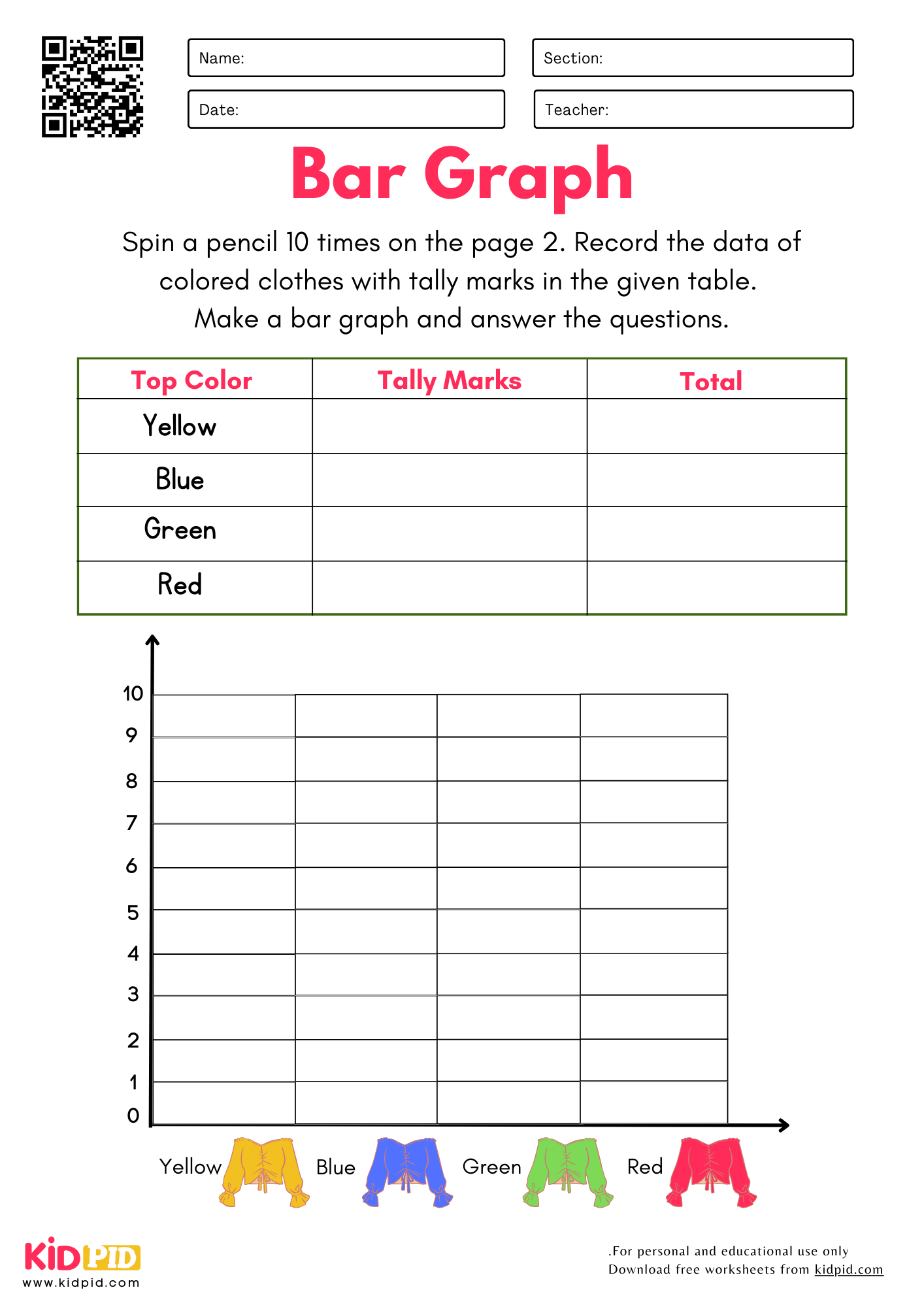 Data Analysis With Bar Graph Worksheet For Grade 3 Kidpid