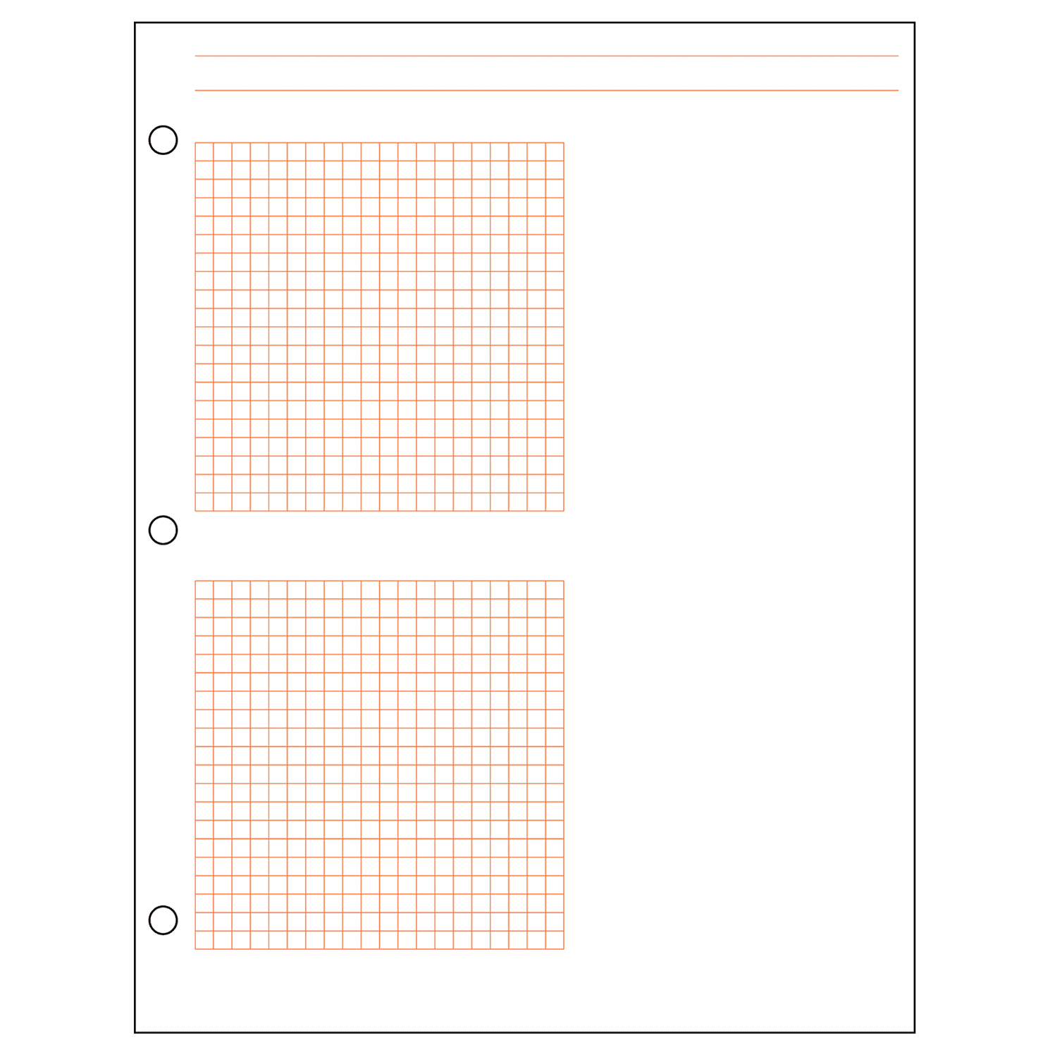 Decimal Graph Paper Two 20 X 20 Red Lined Grids 1 5 Spacing And Heading Lines Double Sided 500 Sheet Ream Three Hole Punched Walmart