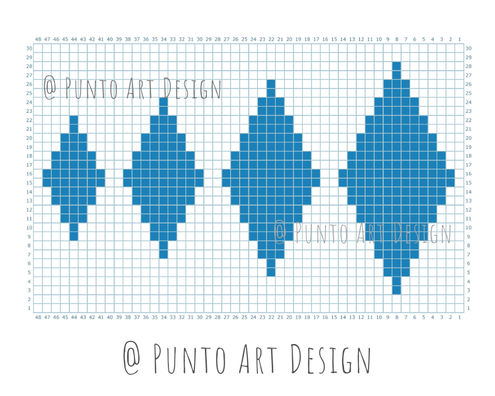 Diamonds Design Chart Free Grid Pattern Punto Art Design