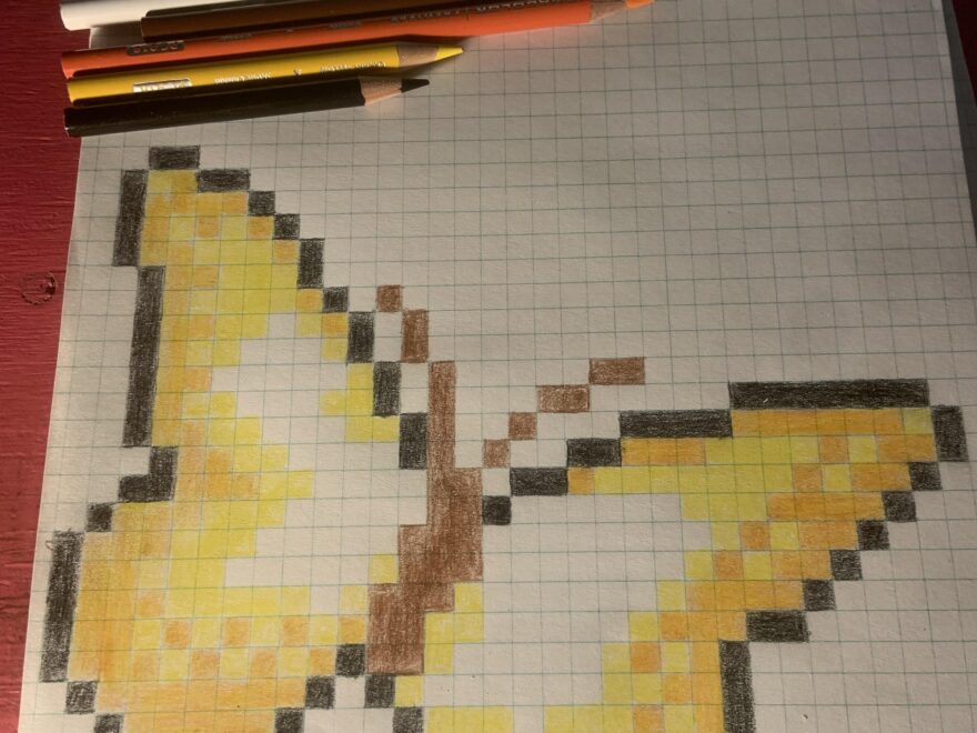 Did A Pixel Version Of Our Butterfly On Grid Paper R Encanto