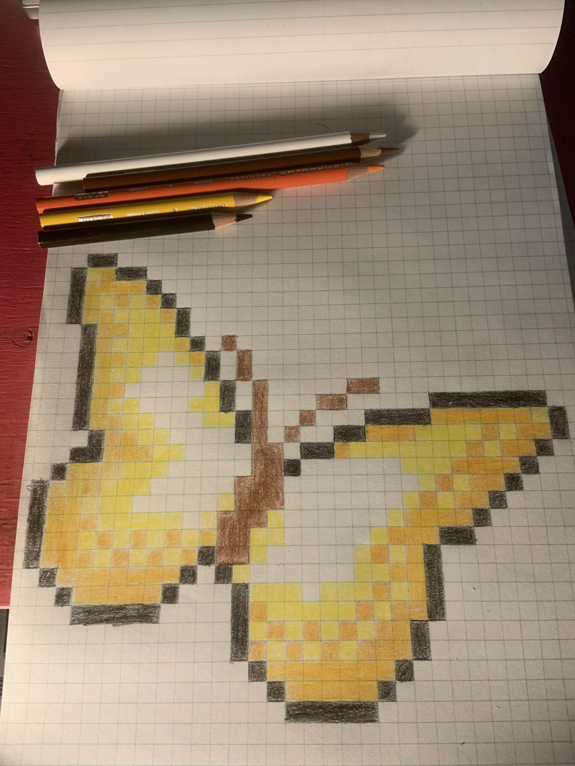 Did A Pixel Version Of Our Butterfly On Grid Paper R Encanto