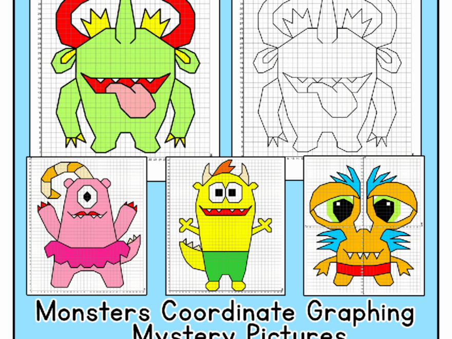 Document Good Monsters Coordinate Graphing Mystery Picture Worksheets Practice Plotting Ordered Studocu