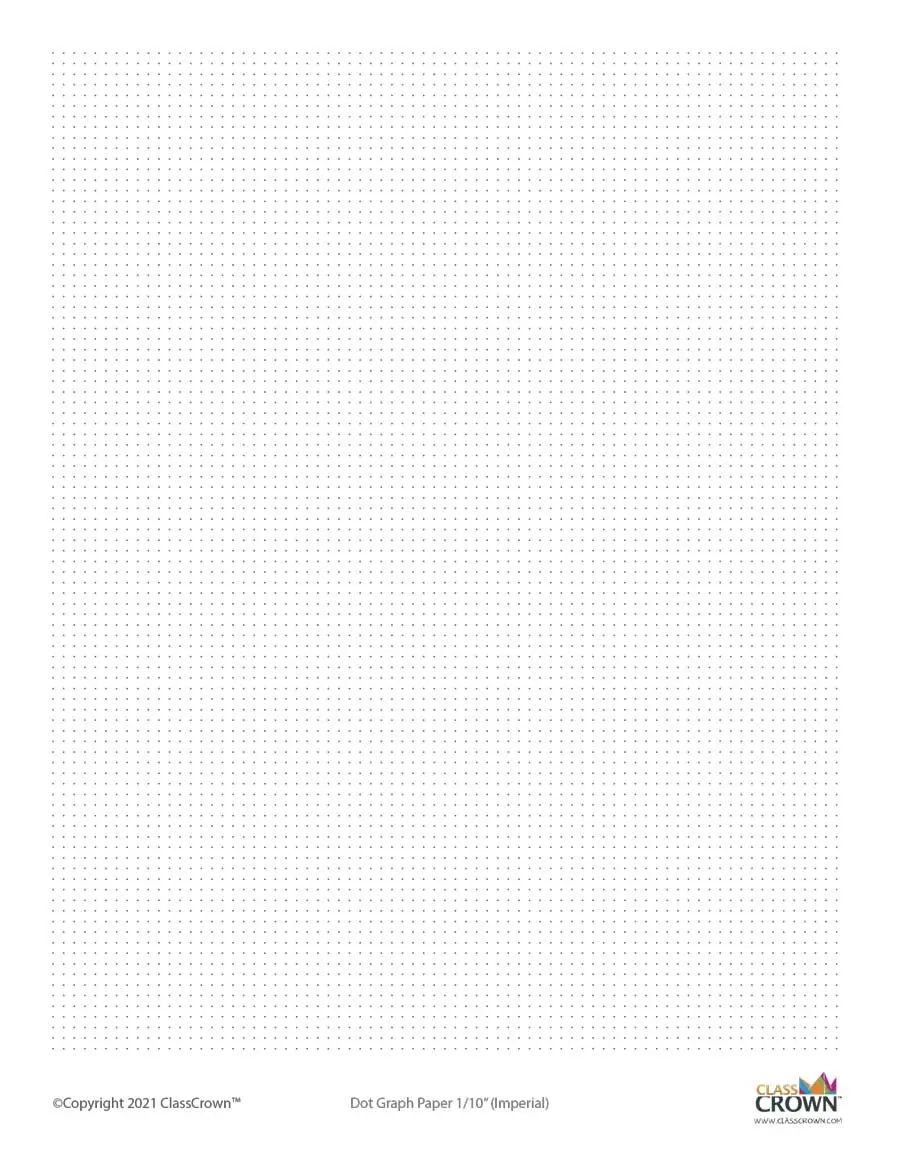 Dot Graph Paper Tenth Inch Specialty Paper ClassCrown