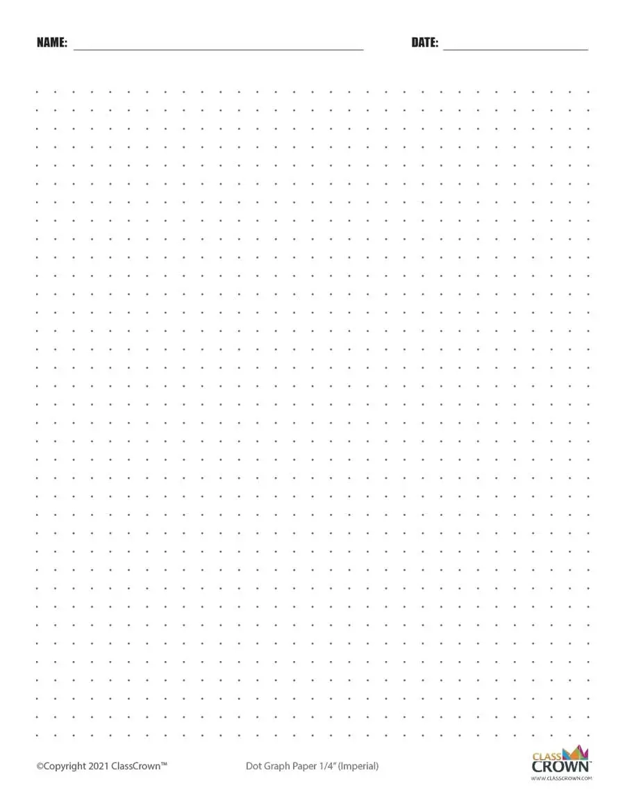 Dot Graph Paper With Name Block ClassCrown