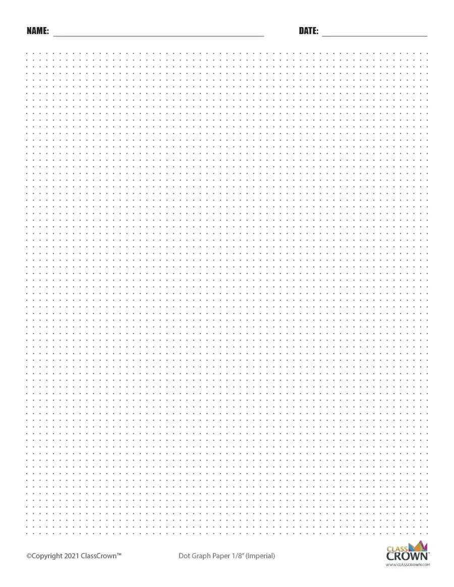 Dot Graph Paper With Name Eighth Inch Specialty Paper ClassCrown Dot Graph Paper With Name Eighth Inch Specialty Paper ClassCrown