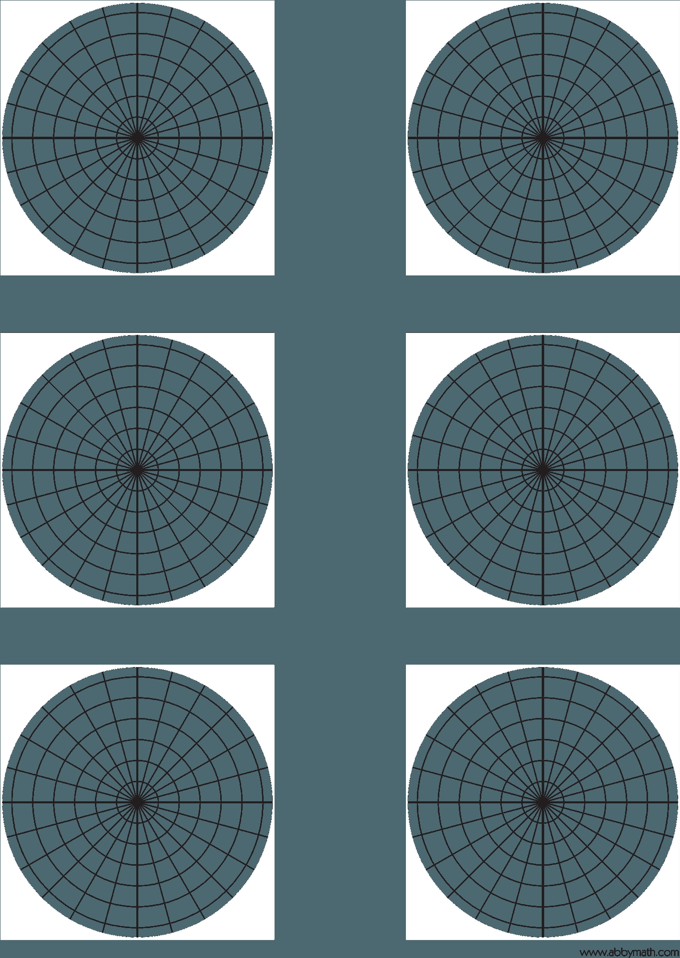 Pritable Polar Graph Paper
