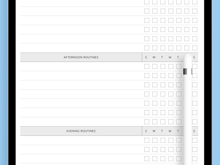 Download Printable Morning Afternoon And Evening Routine Template PDF
