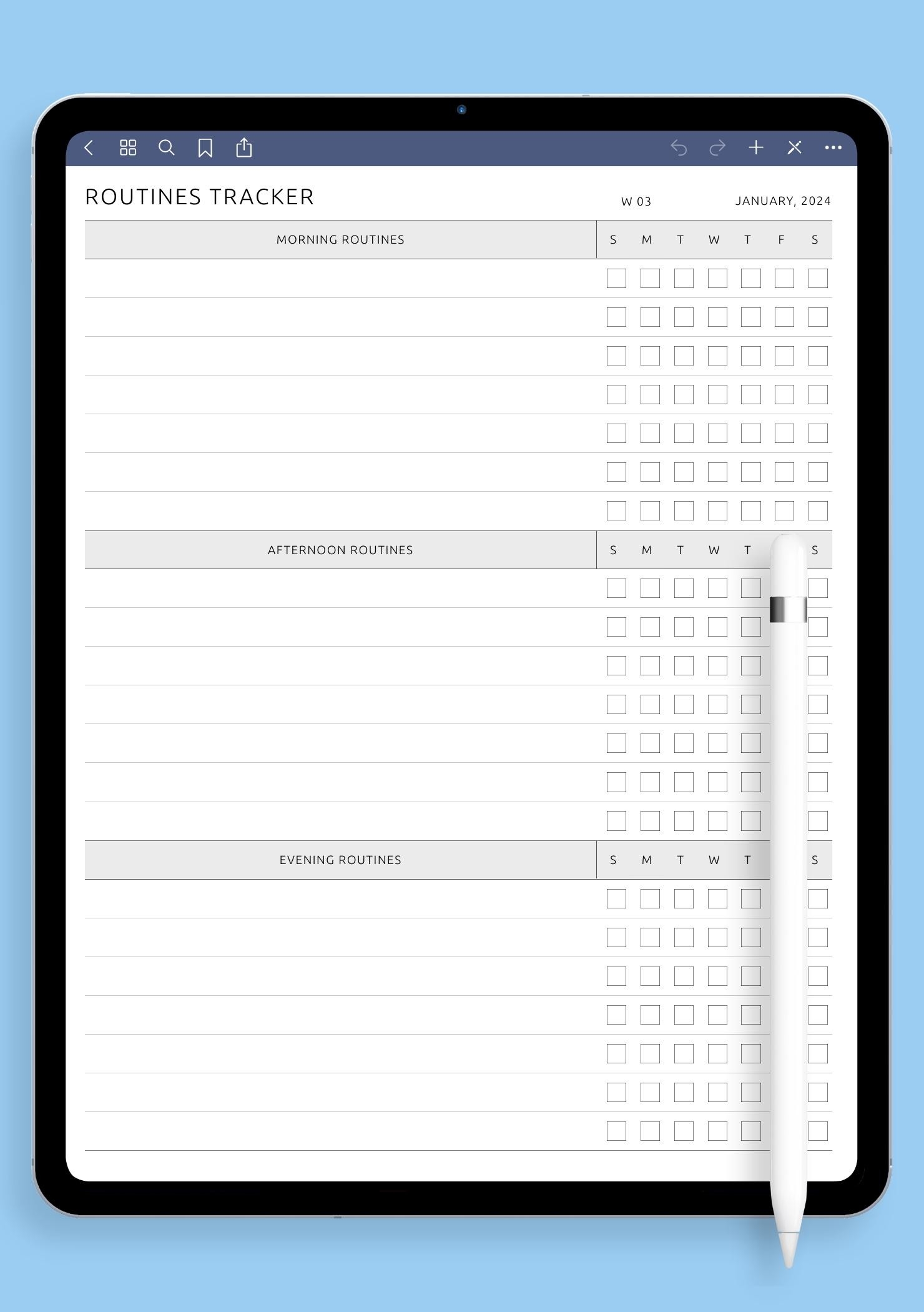 Download Printable Morning Afternoon And Evening Routine Template PDF
