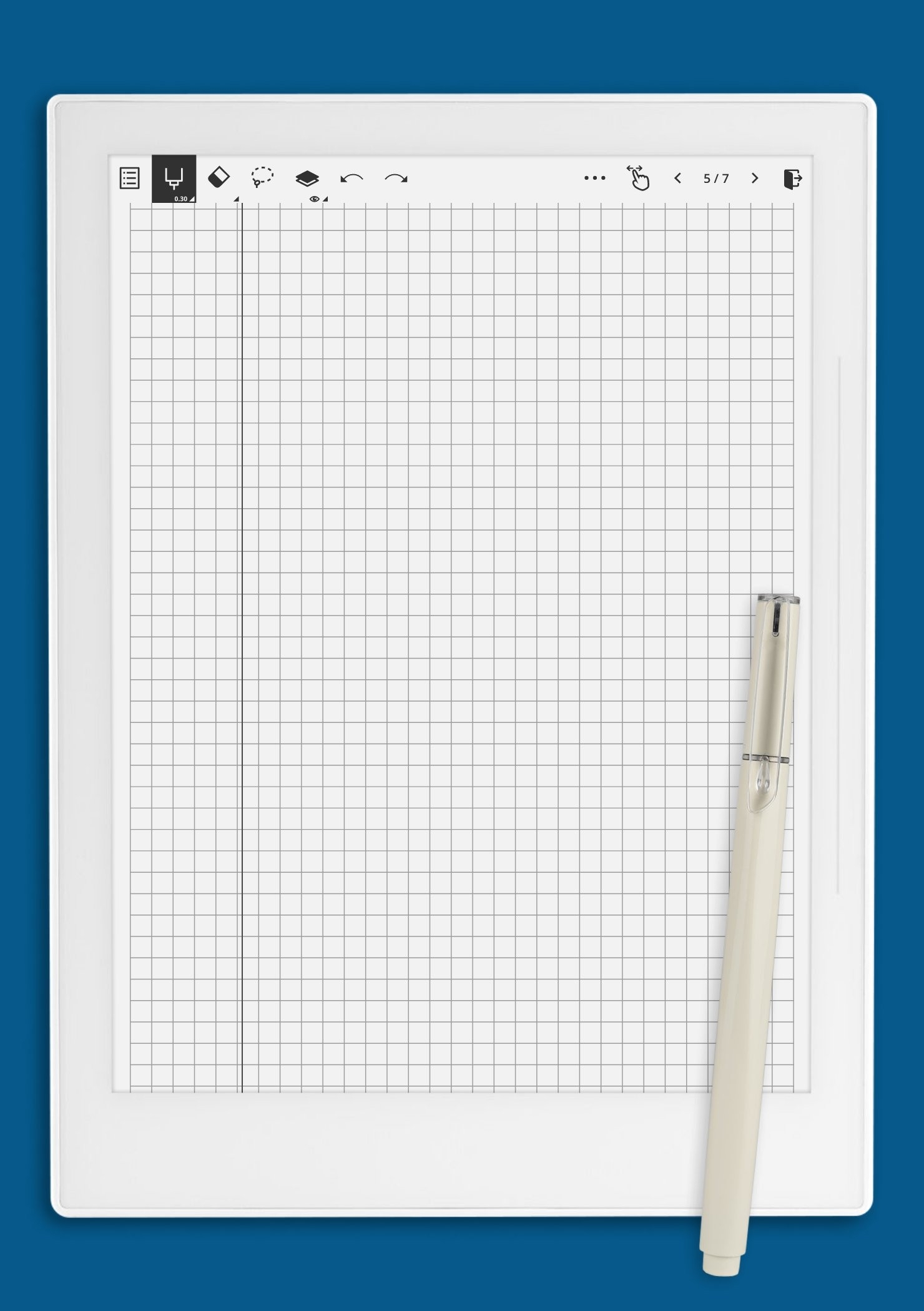 Download Printable Squared College Ruled Blue With Margin PDF