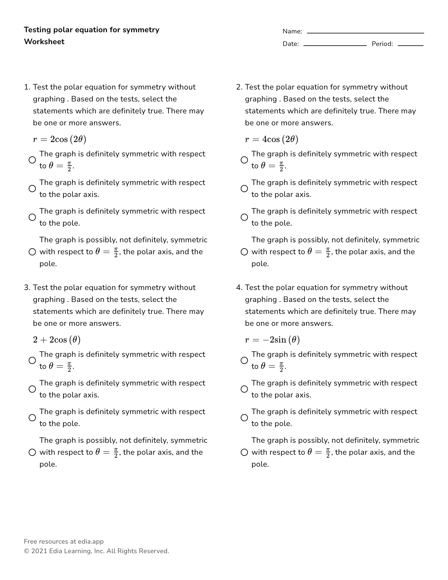 Full List Of All Polar Graphs Full List Of All Polar Graphs
