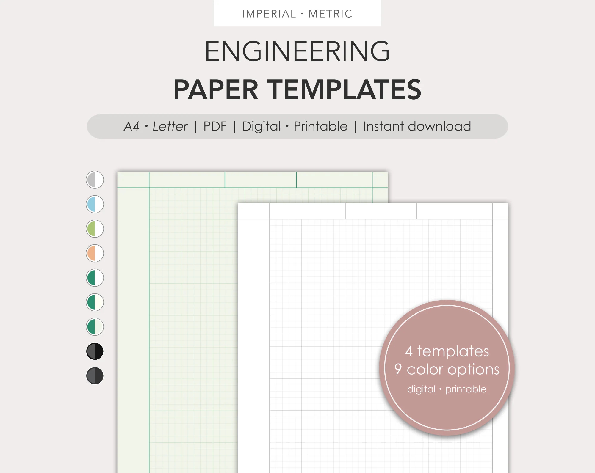 Engineering Paper Templates PDF Digital Printable Etsy