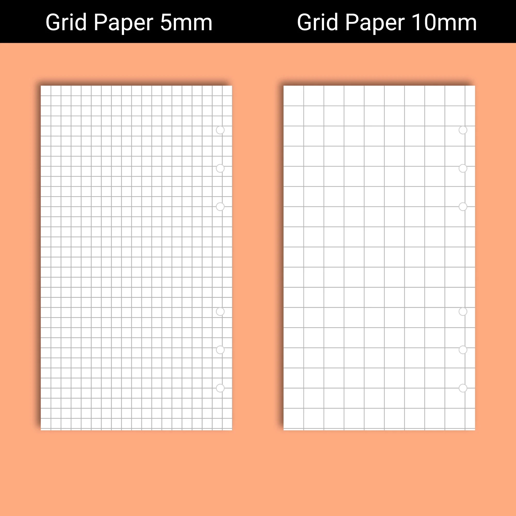 Filofax Personal Printable Paper Hole Punch Marks Printable Lined Paper Graph Paper Dot Grid Paper Slim Compact Zip Clipbook Etsy