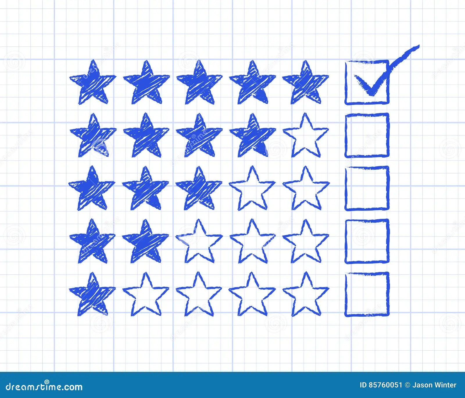 Five Star Graph Paper Tick Stock Vector Illustration Of Pencil 85760051 Five Star Graph Paper Tick Stock Vector Illustration Of Pencil 85760051