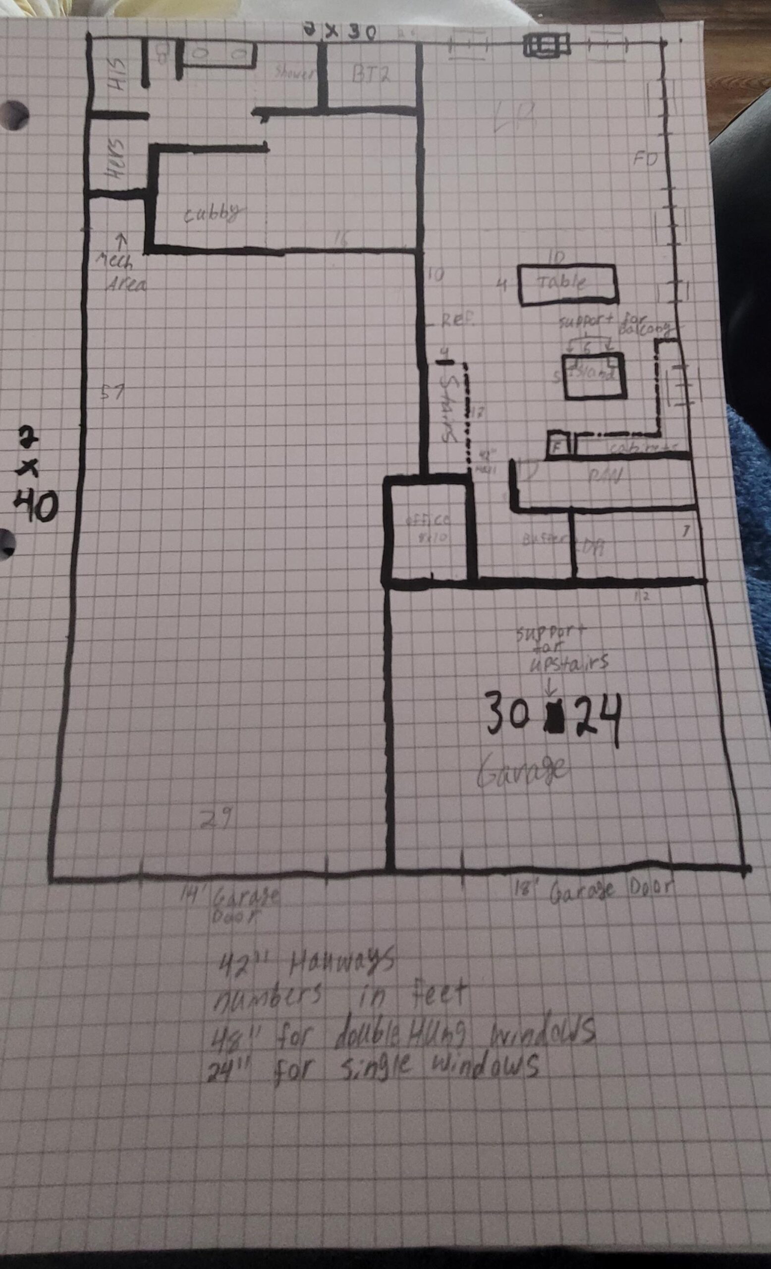 Floor Plan Remake With Grid Paper And Chisel Tip Marker R floorplan