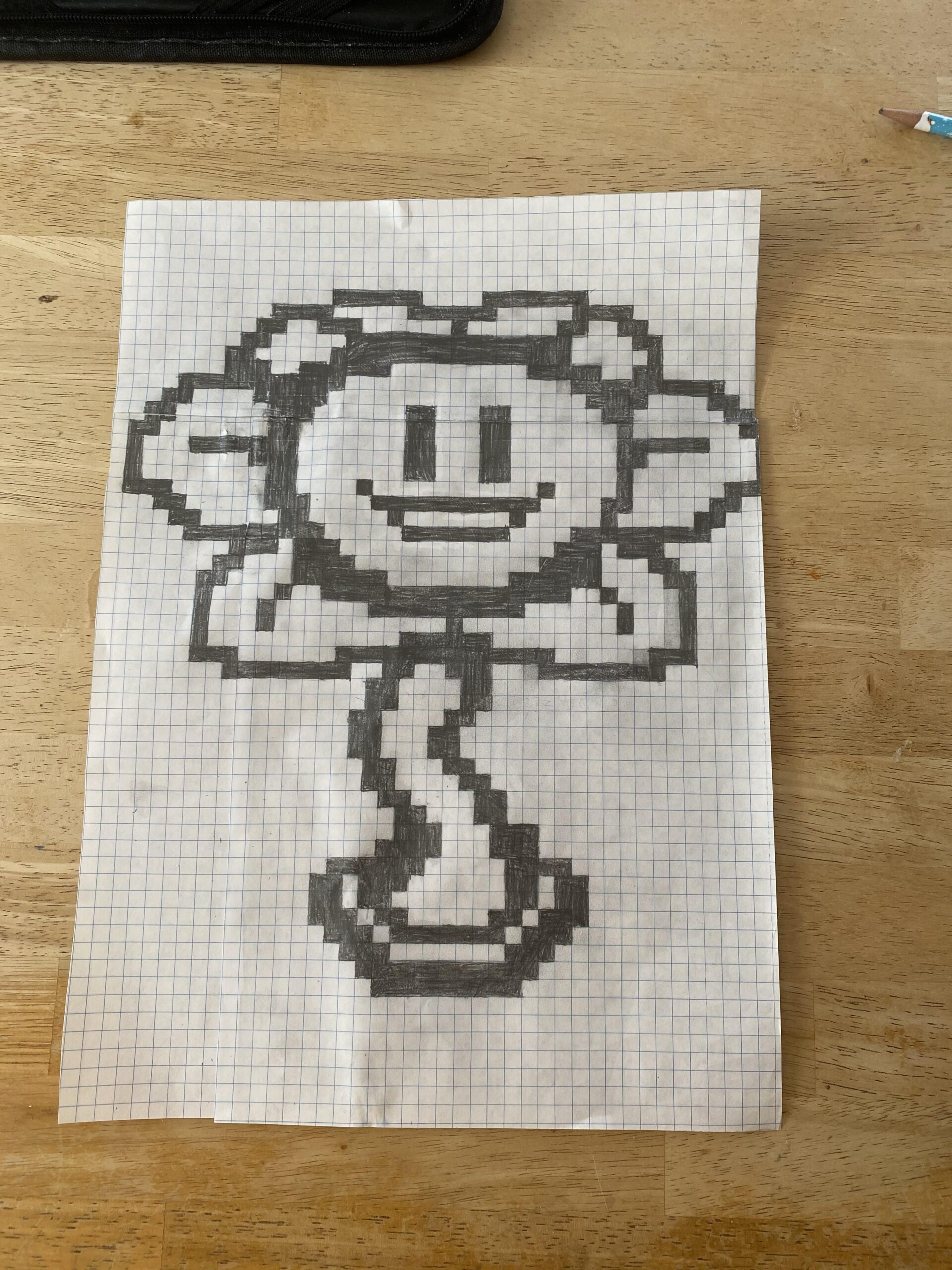 Flowey Pixel art On Grid Paper R Undertale