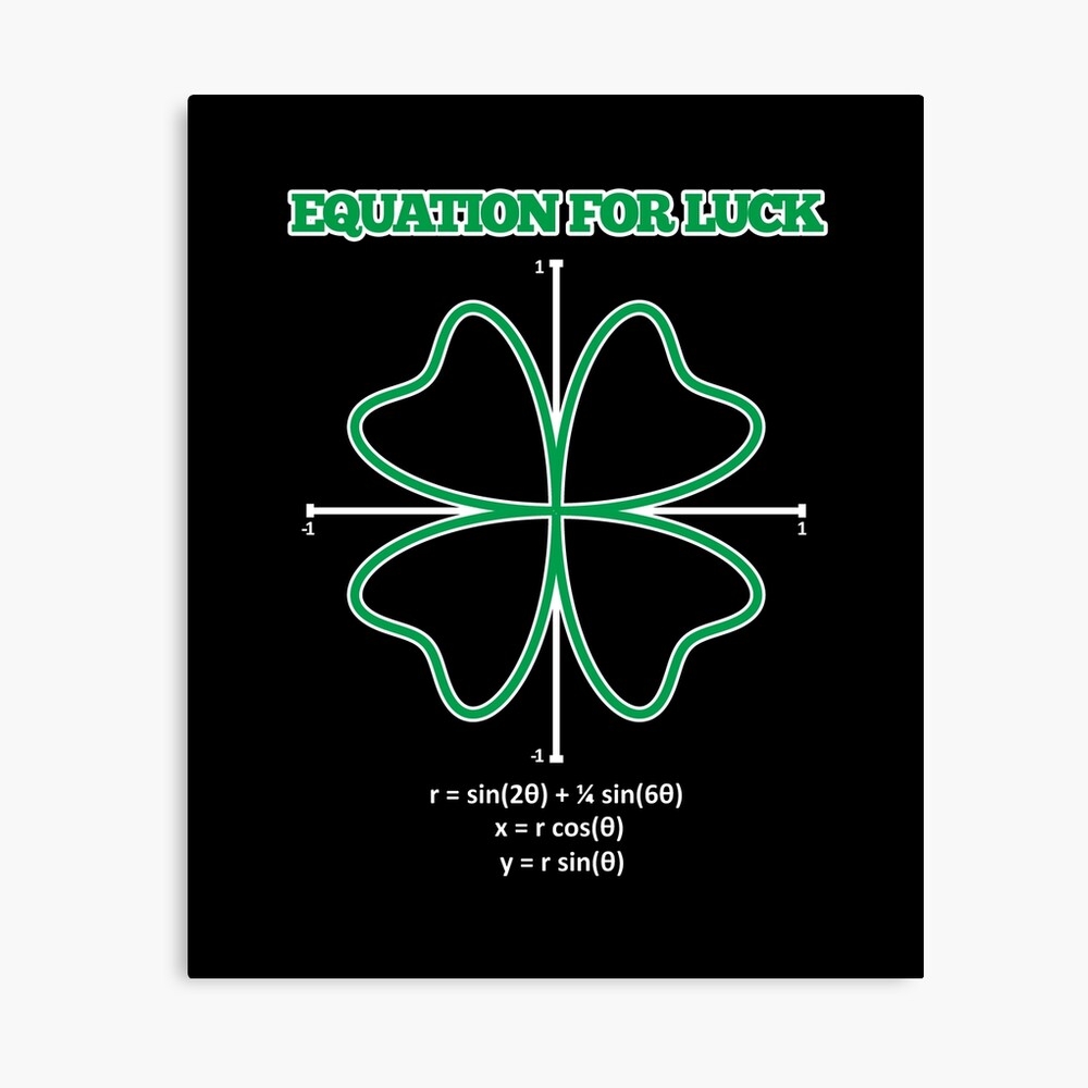 Four Leaf Clover Equation For Luck Poster For Sale By Skyfire99 Redbubble
