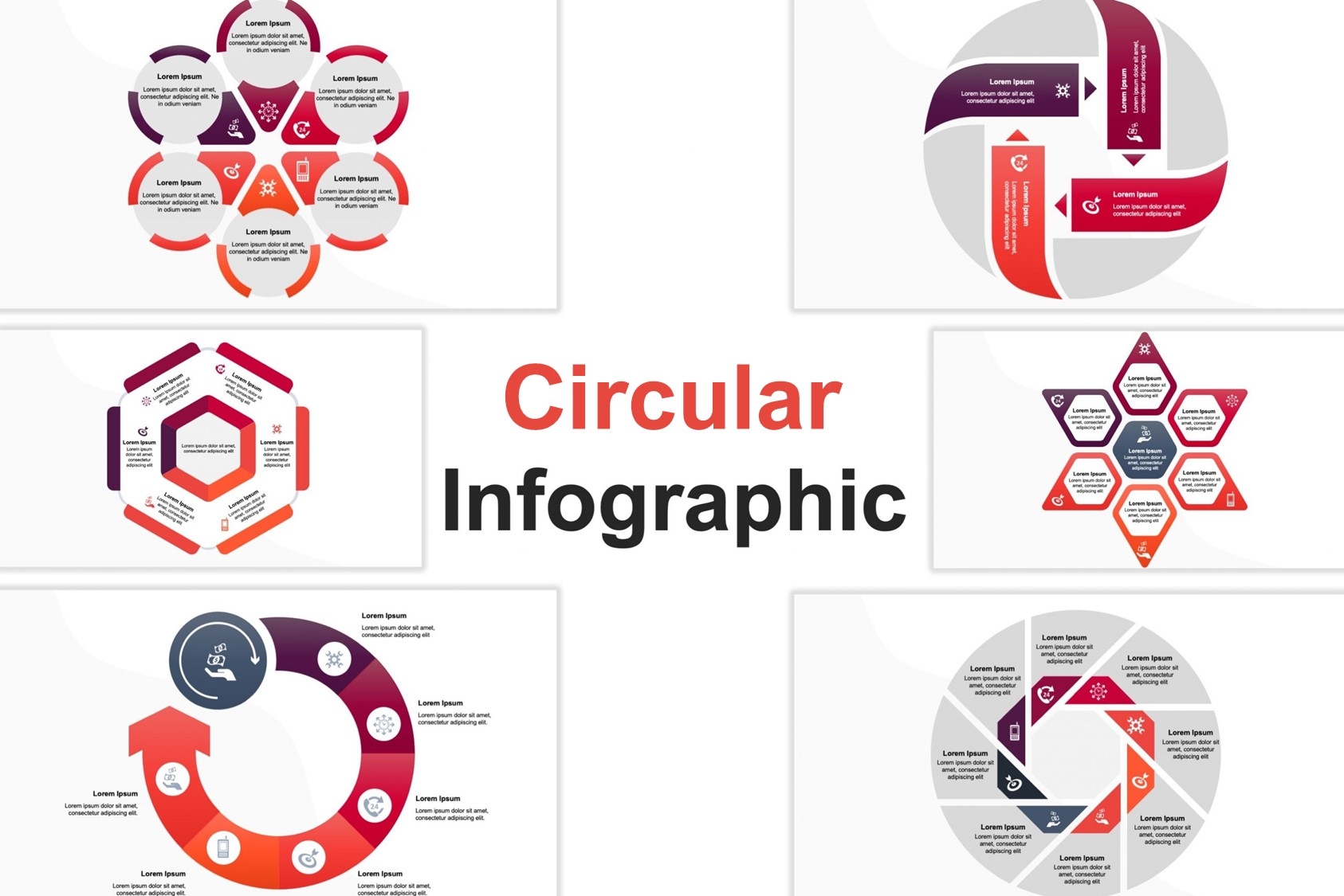 Free Circular Infographic Template 3 Keynote PPT Google Slides Download
