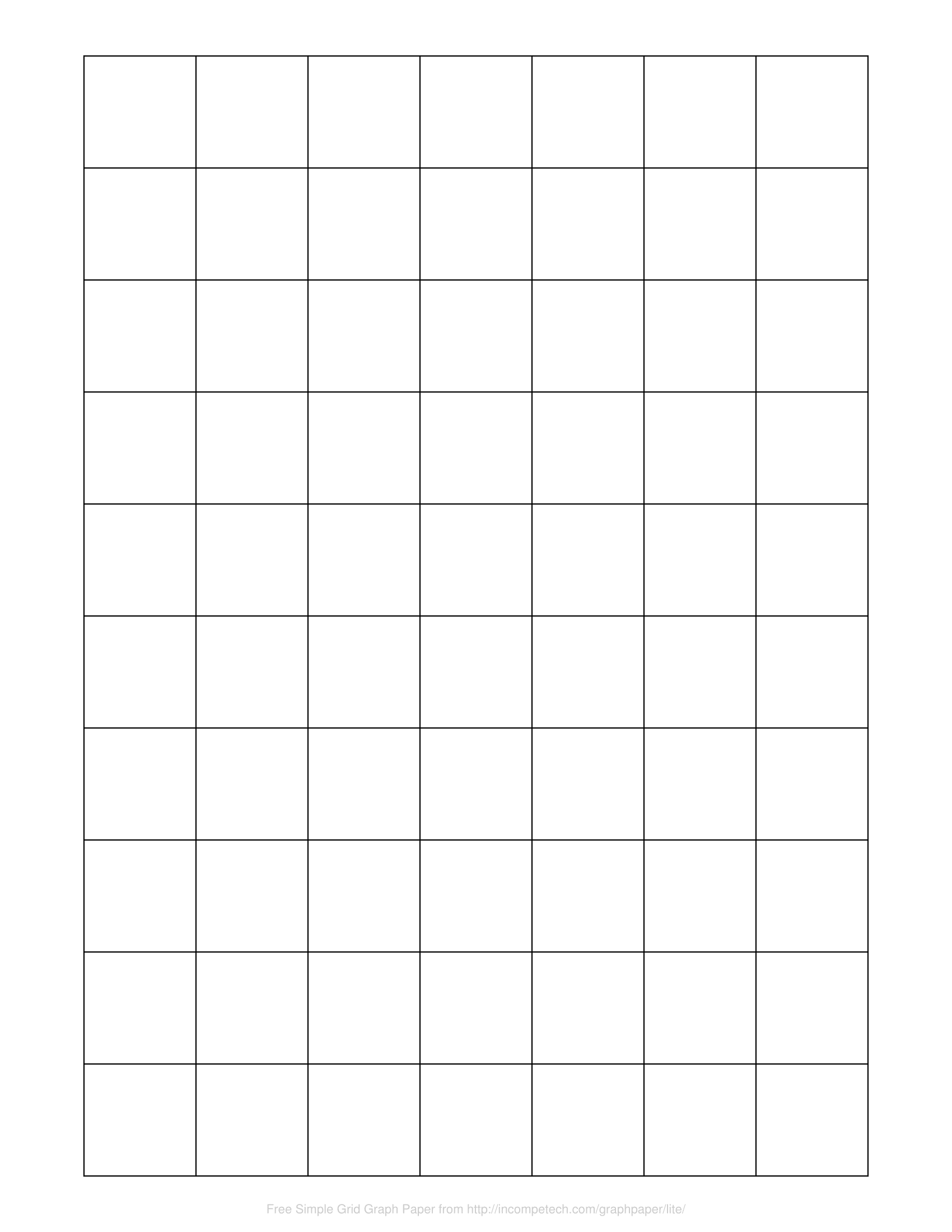 1 Inch Graph Paper Printable 8.5x11