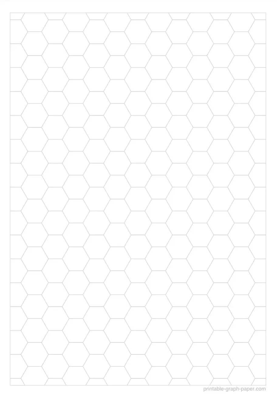 Free Printable 1 2 Hexagonal Graph Paper Download And Print PDF