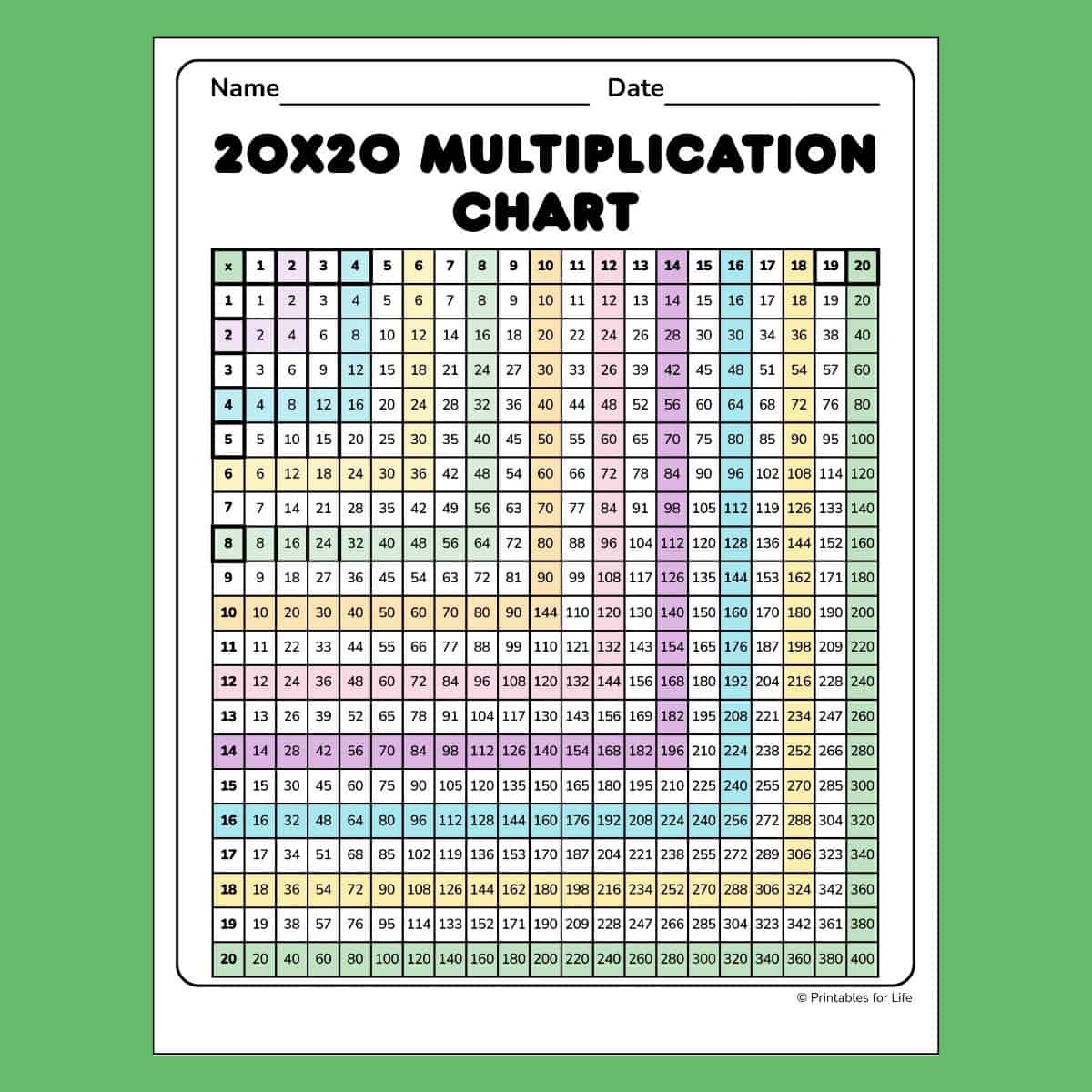 Free Printable 20x20 Graph Paper