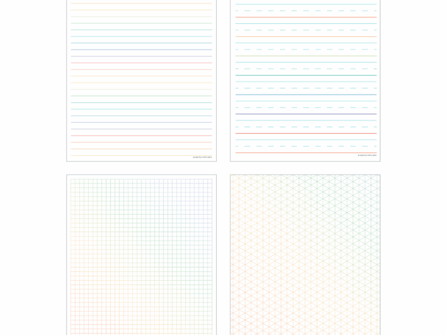 Free Printable Rainbow Notebook Paper Graph Paper Play With CMYK Free Printables