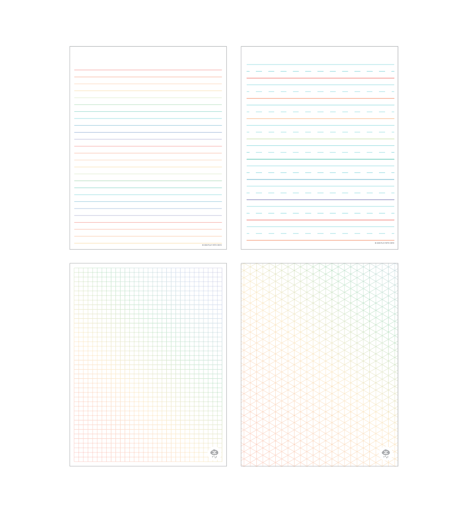 Free Printable Rainbow Notebook Paper Graph Paper Play With CMYK Free Printables