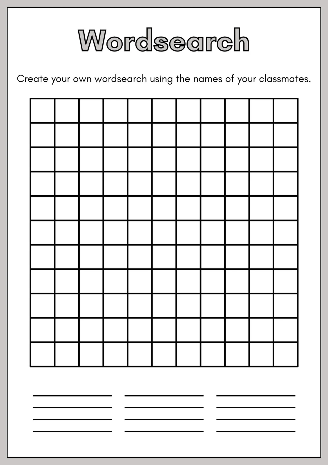 Free Printable Word Search Worksheet Templates Canva