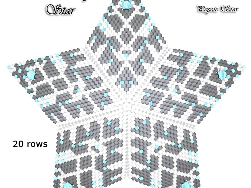 FREE TUTORIAL 20 Rows Bicone Snowflake 3D Peyote Star download Link Per E mail DiMarca Online