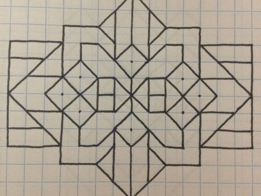 Geometric Drawing With Lines And Squares