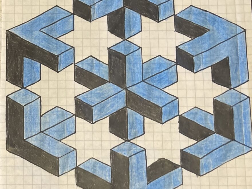 Geometric Pattern Art On Graph Paper