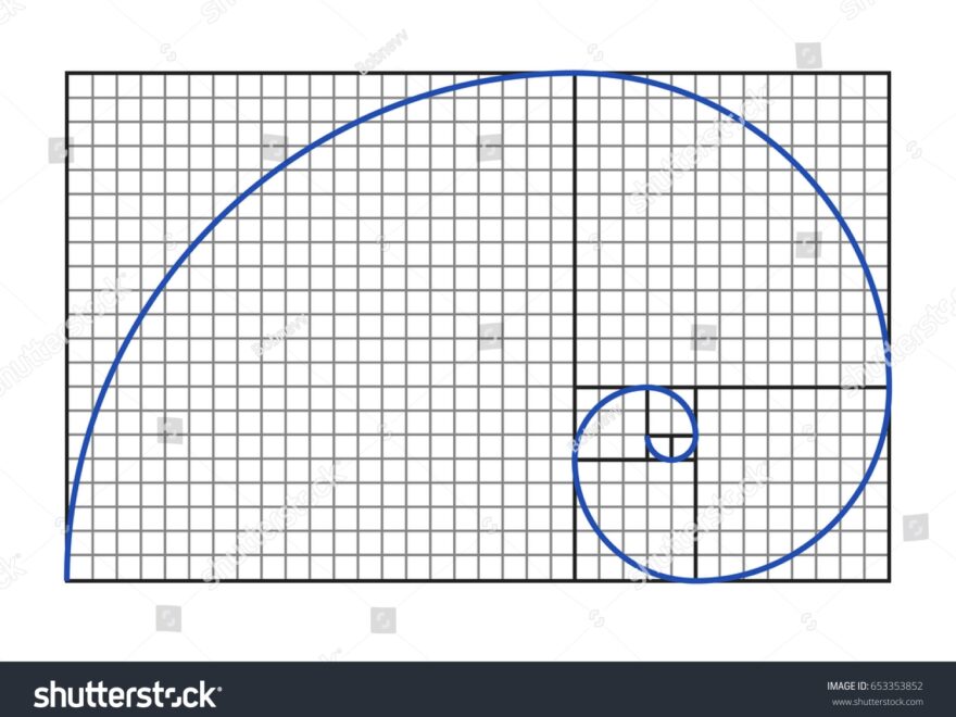 Golden Ratio Graph Fibonacci Spiral Symbol Stock Vector Royalty Free 653353852 Shutterstock