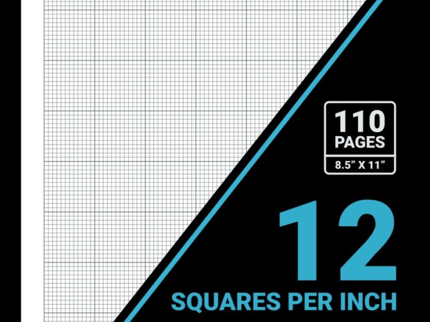 Graph Paper 12 Squares Per Inch Notebook 1 12 Inch Squares 12x12 Grid Graph Paper Pad For Math Science Engineering Students Teachers 8 5 X 11 110 Pages Black Cover Publishers Sachi Amazon Books