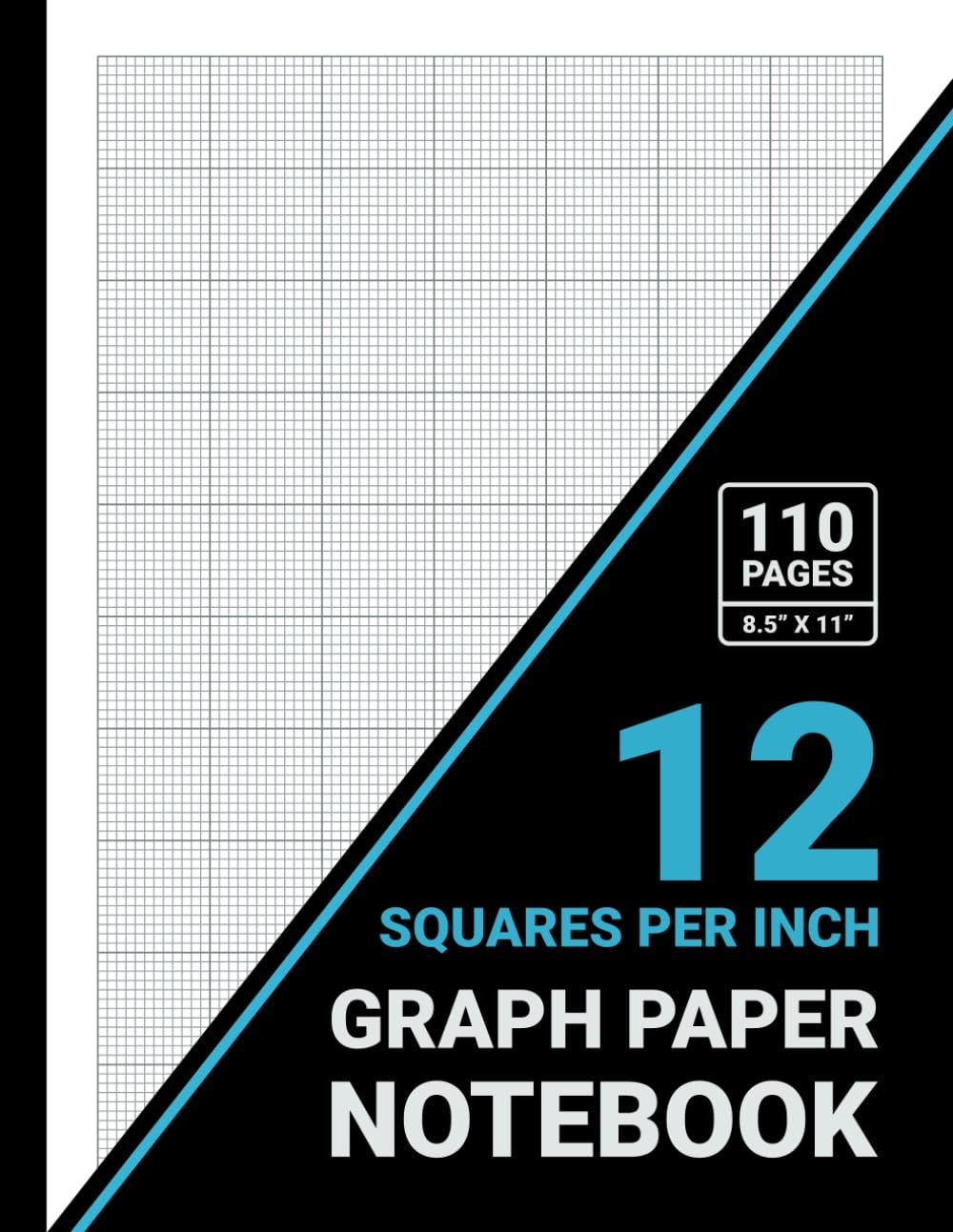 Graph Paper 12 Squares Per Inch Notebook 1 12 Inch Squares 12x12 Grid Graph Paper Pad For Math Science Engineering Students Teachers 8 5 X 11 110 Pages Black Cover Publishers Sachi Amazon Books