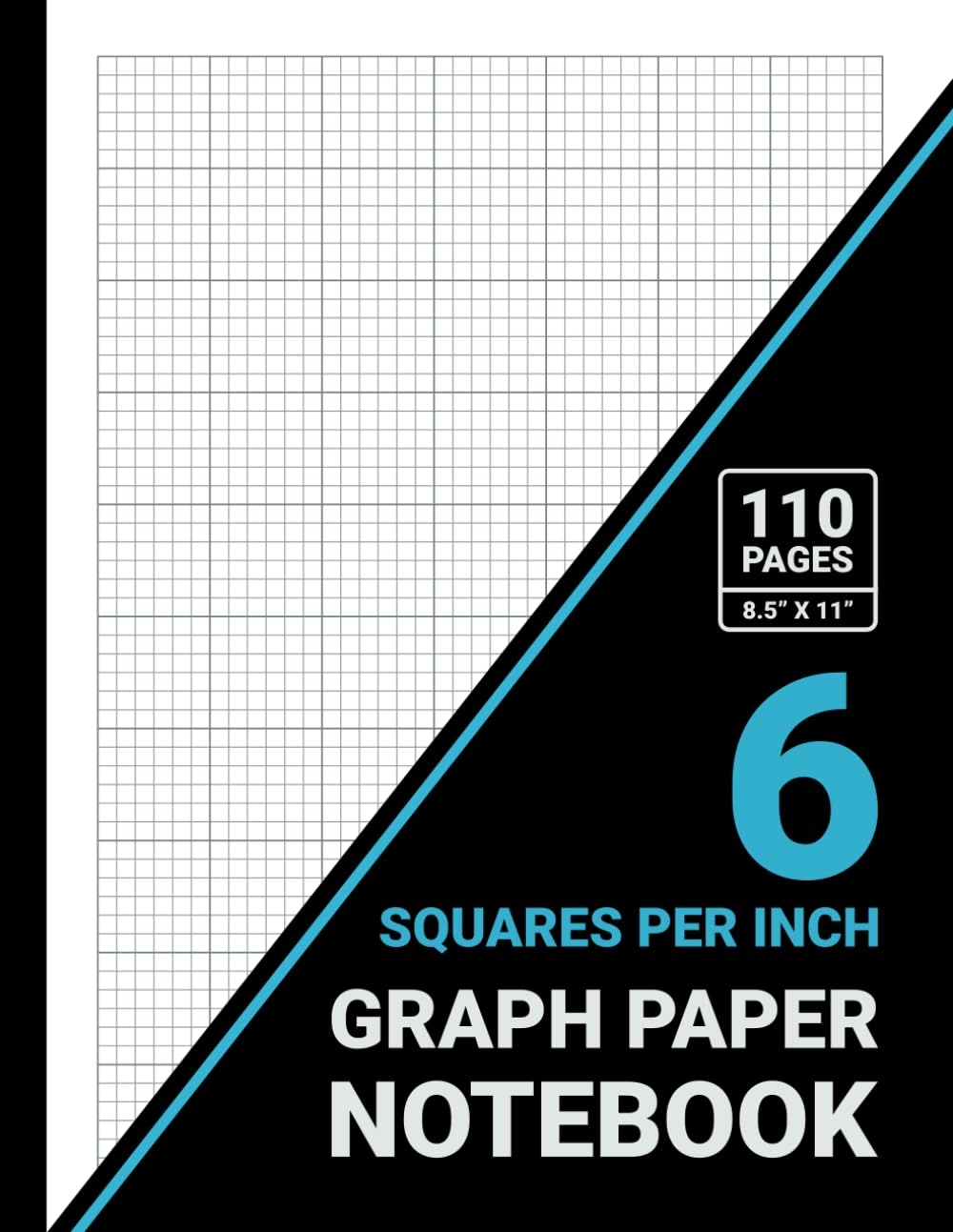 Graph Paper 6 Squares Per Inch Notebook 1 6 Inch Squares 6x6 Grid Graph Paper Pad For Math Science Engineering Students Teachers 8 5 X 11 110 Pages Black Cover Publishers Sachi Amazon Books