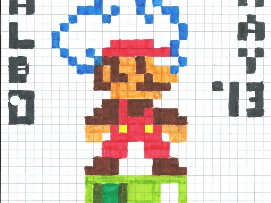 Graph Paper Art Mario In Graph Paper Drawing Mario Collection ClipartXtras