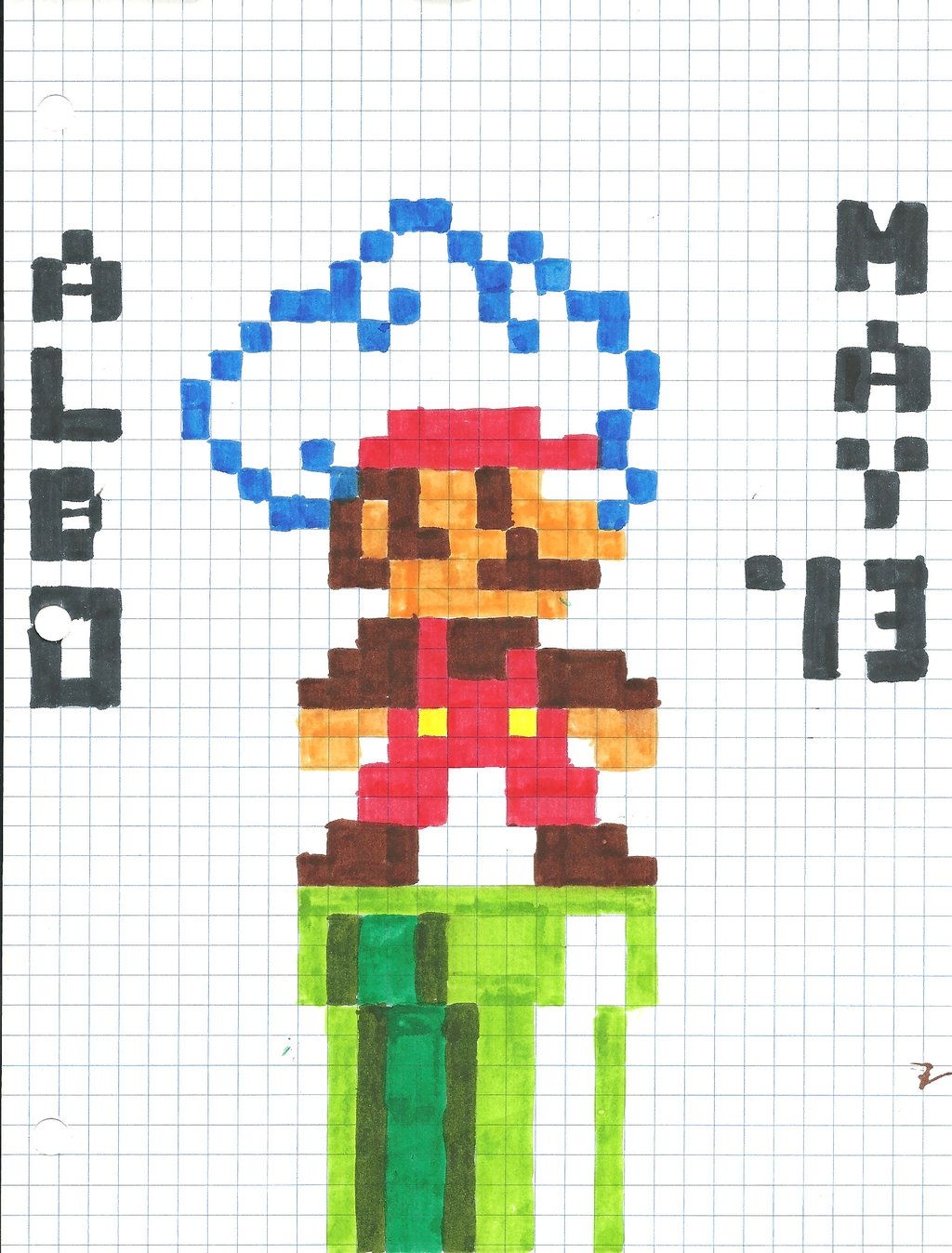 Graph Paper Art Mario In Graph Paper Drawing Mario Collection ClipartXtras