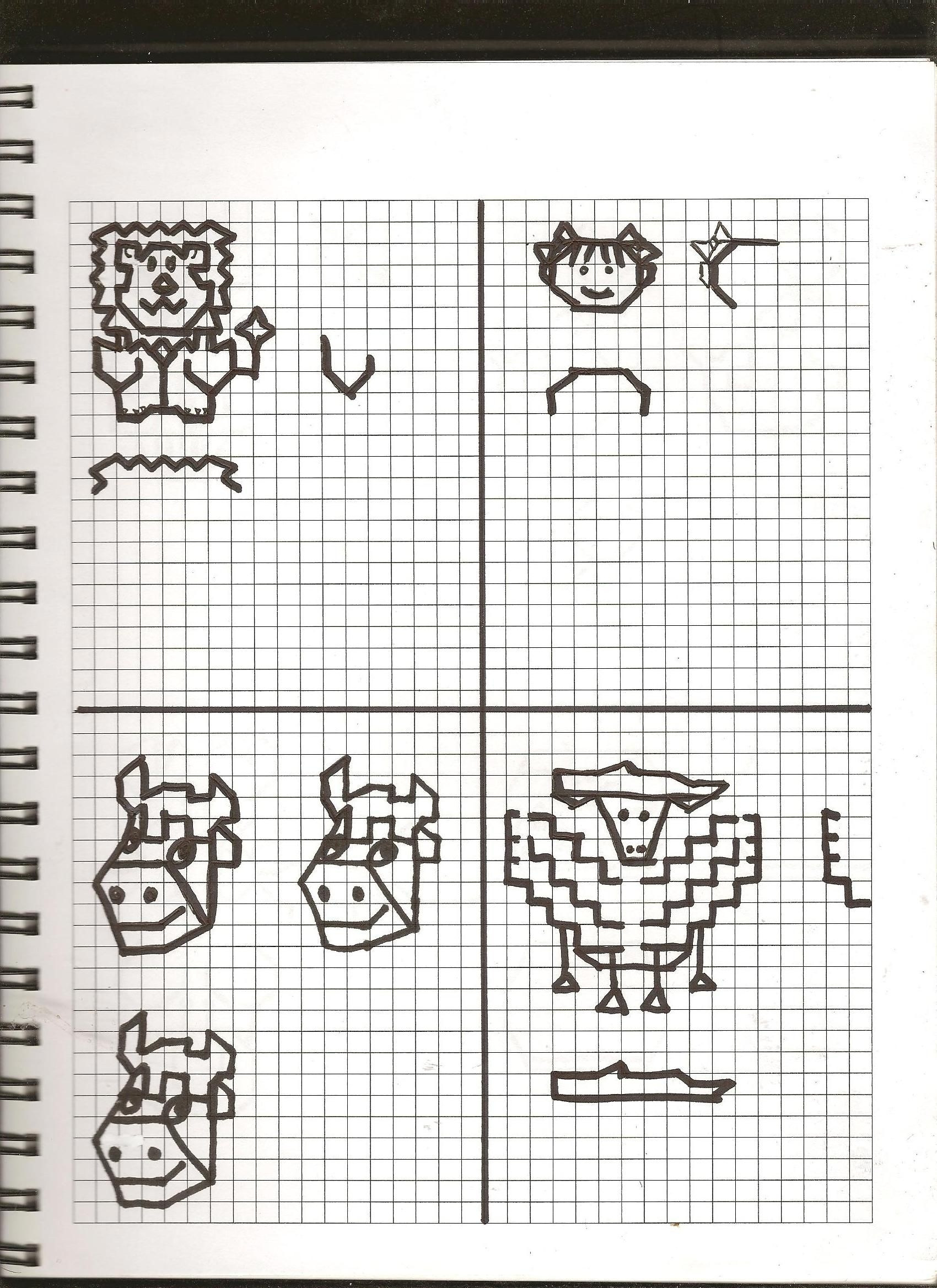 Graph Paper Drawings Artistic Sketches On Grid Paper
