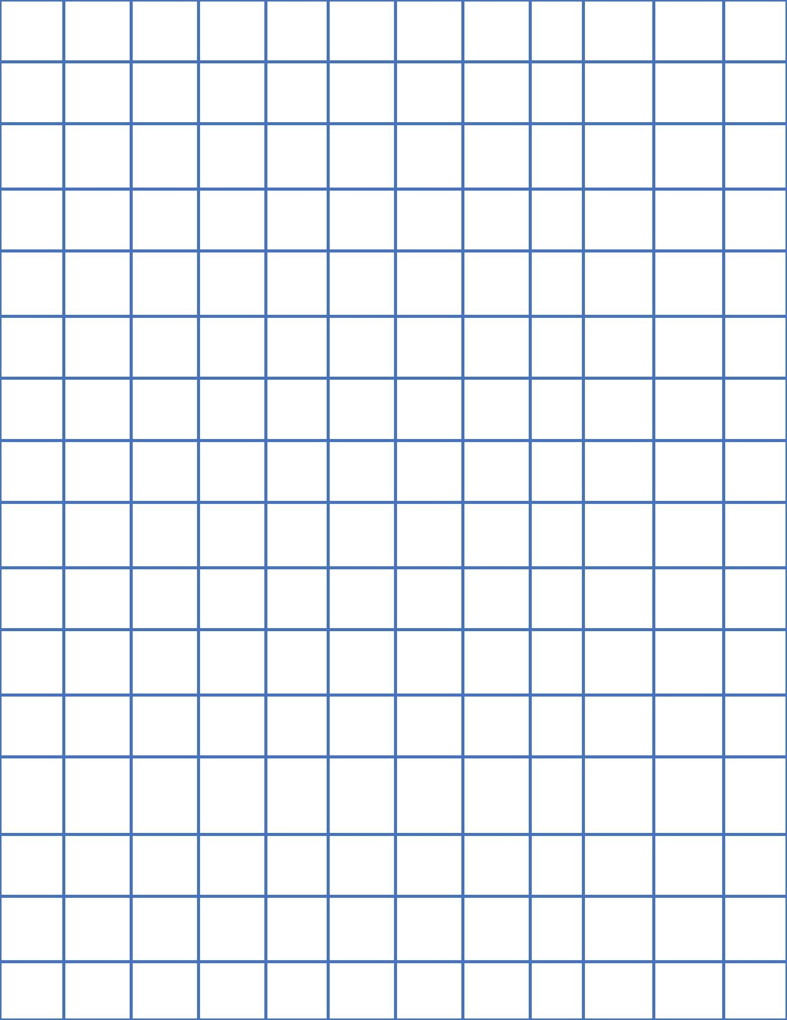 Graph Paper Full Page Grid 1 Centimeter Squares 12x16 Boxes