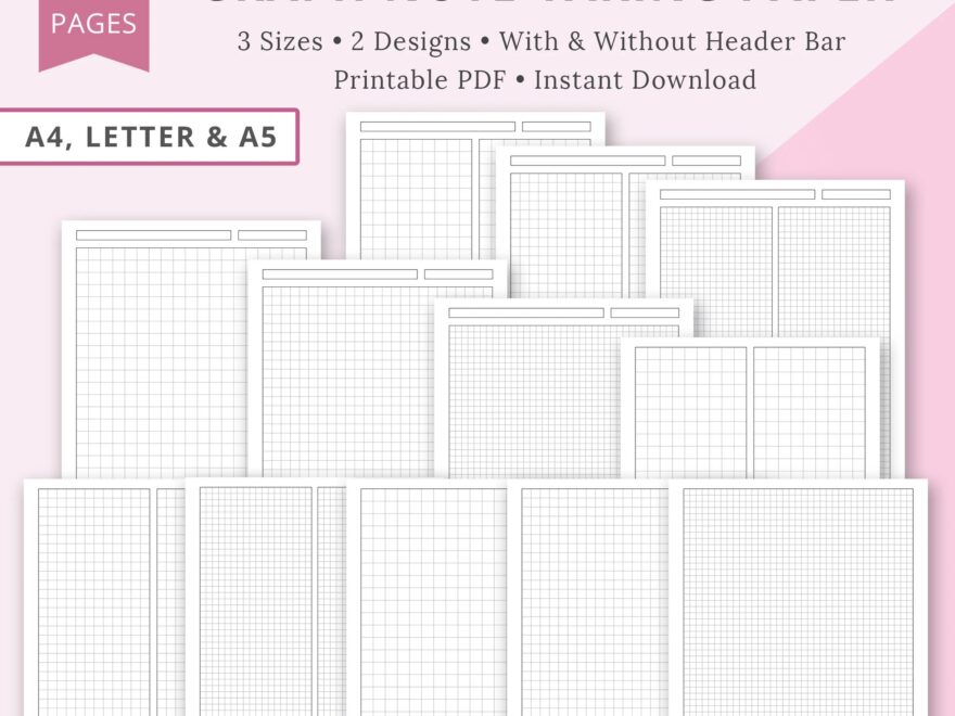 Graph Paper Graph Note Paper Graph Notebook Paper Printable Graph Stationary Printable Notetaking Paper Wide Graph Paper Narrow Graph Etsy